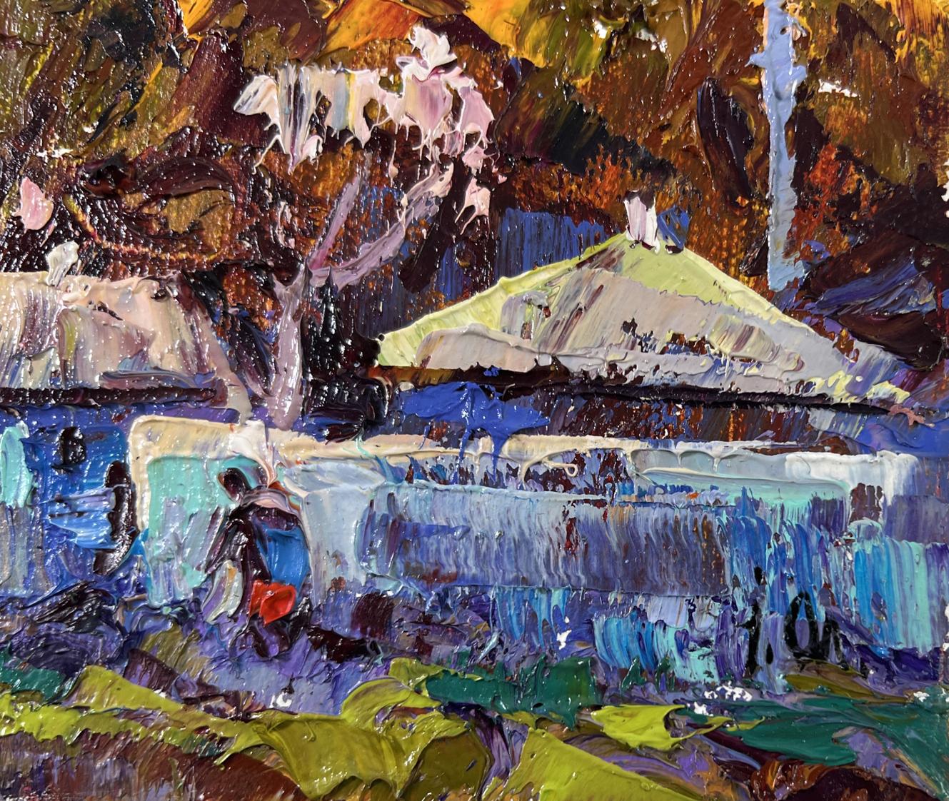 Vibrant impressionist oil painting Shadows of Evening by Oleksiy Ivanyuk
