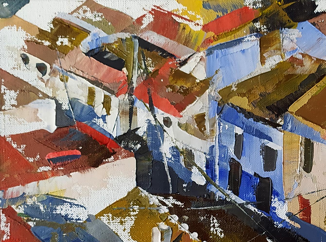 Oil painting Early morning in the city by Volodymyr Gluhomanyuk