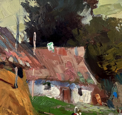 Impressionistic oil painting of country house by Yuriy Suprunchuk