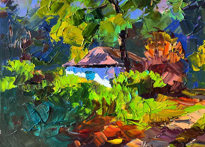 Vibrant impressionist oil painting Autumn came suddenly by Boris Serdyuk