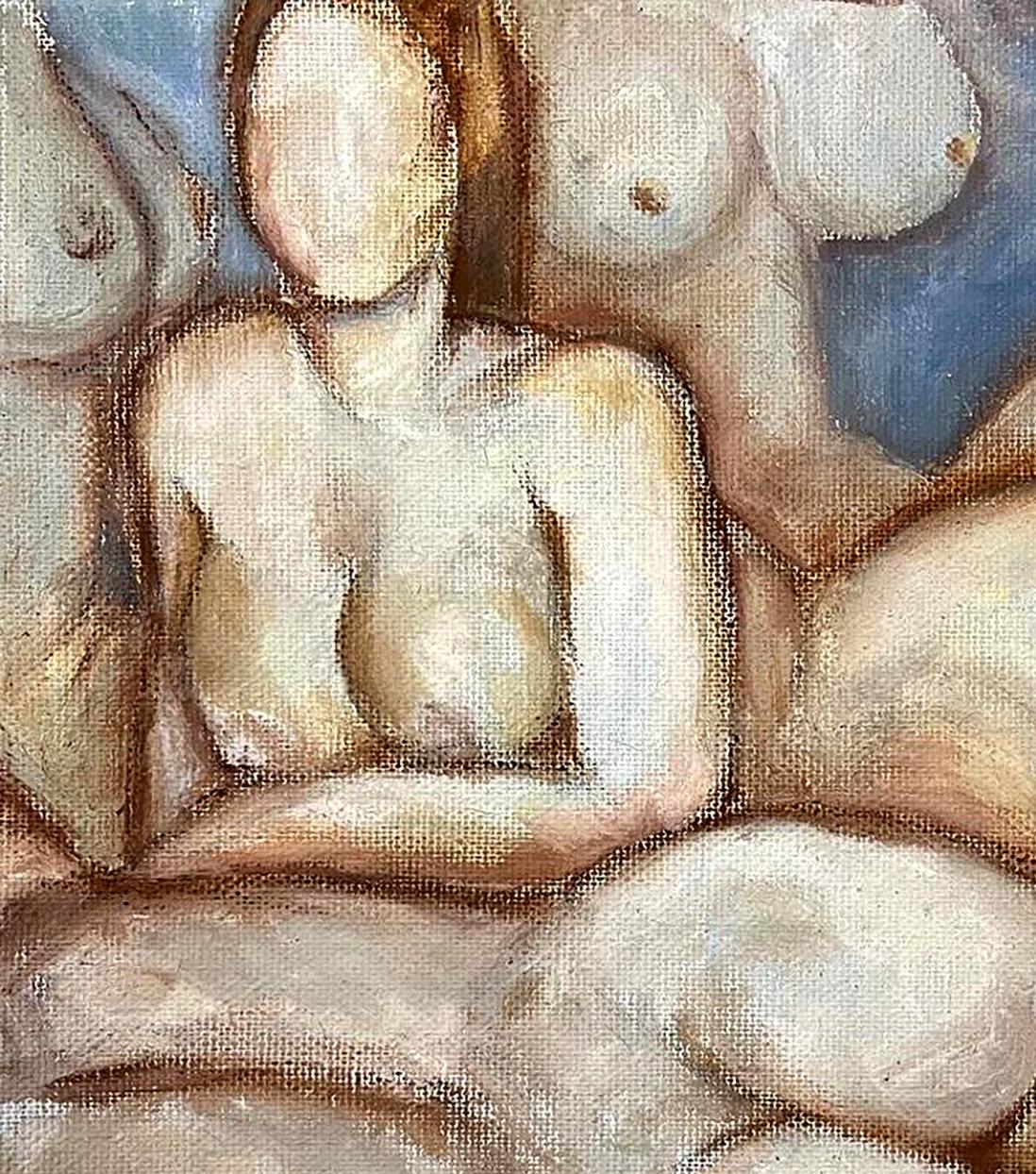 Oil painting of three female figures relaxing by Tatyana Nikolsk