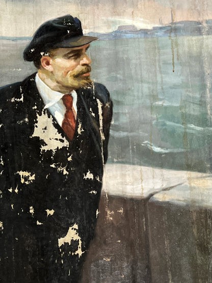 Oil painting Lenin in Thought Before the River Yuriy Smirnov