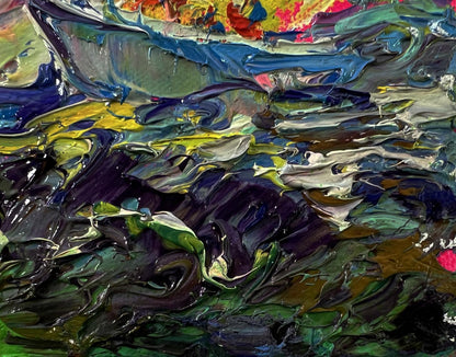 Vibrant oil painting of sailboats on the sea by Oleksiy Ivanyuk