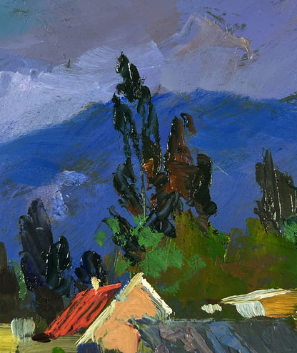 Vibrant impressionist oil painting Harmony of nature and human labor by Yuriy Suprunchuk