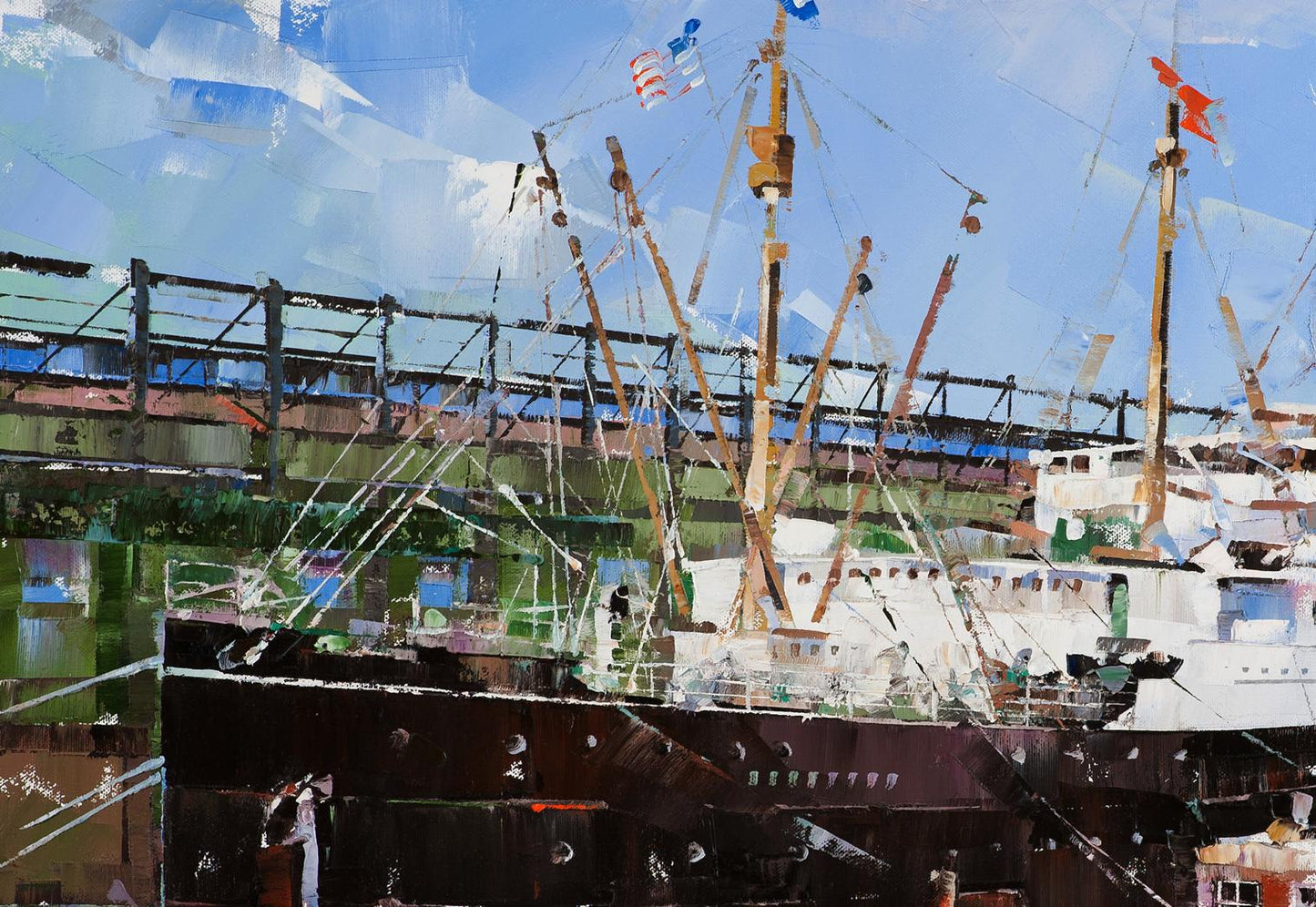 Oil painting of Passenger ship Carpathia by Volodymyr Gluhomanyuk