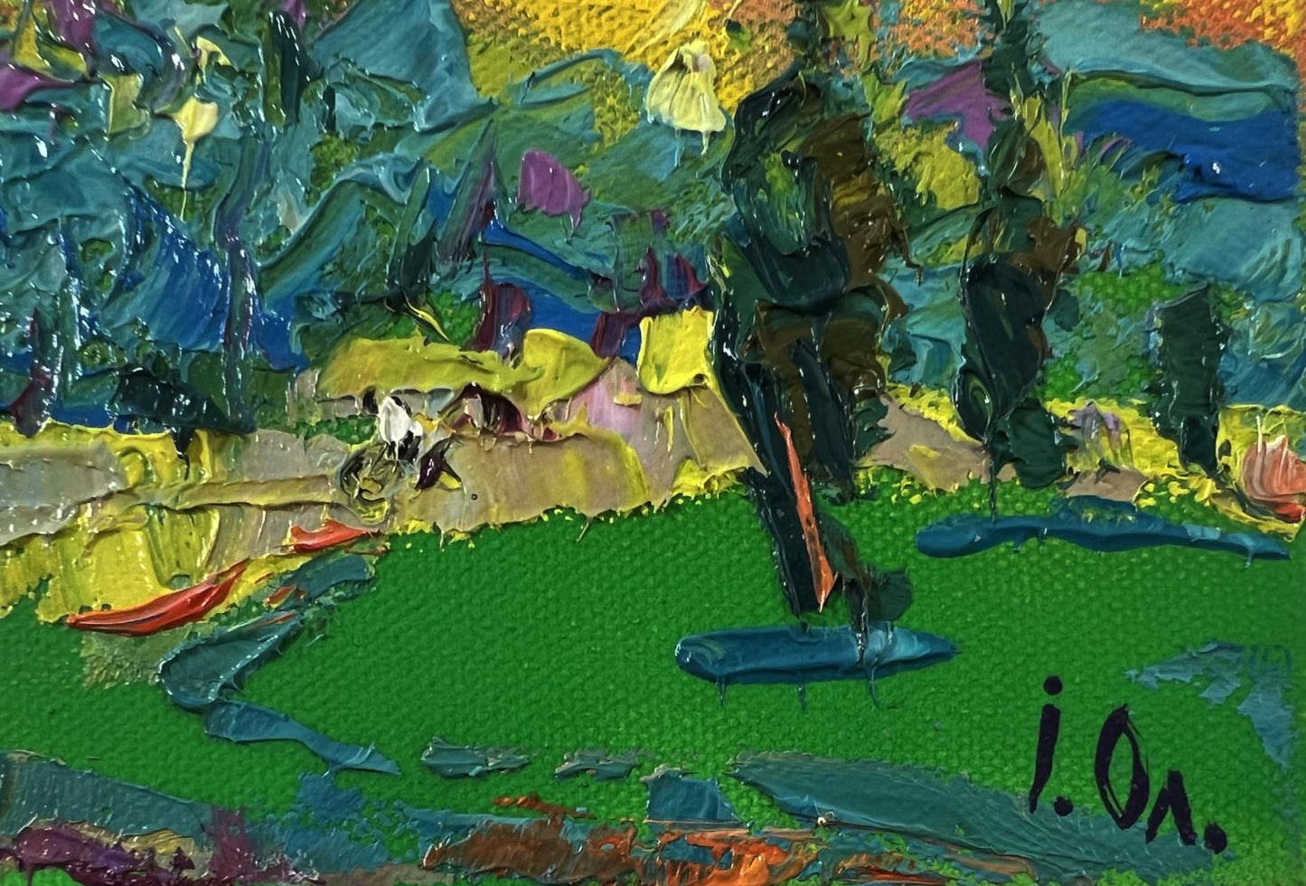 Vibrant impressionist city walk oil painting by Oleksiy Ivanyuk