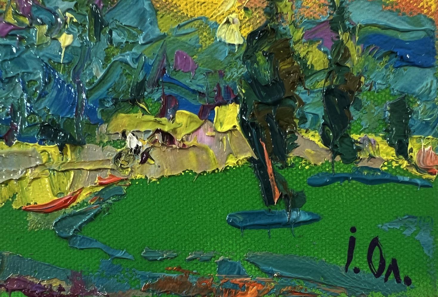 Vibrant impressionist city walk oil painting by Oleksiy Ivanyuk