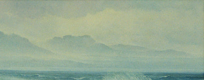 Oil painting Waves on the seashore by Vasily Korkishko misty coastal view