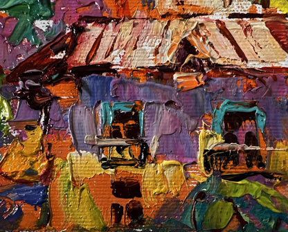 Vibrant impasto oil painting Summer village at night by Oleksiy Ivanyuk