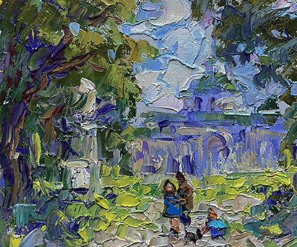 Vibrant impressionist oil painting Alley in the park by Oleksiy Ivanyuk