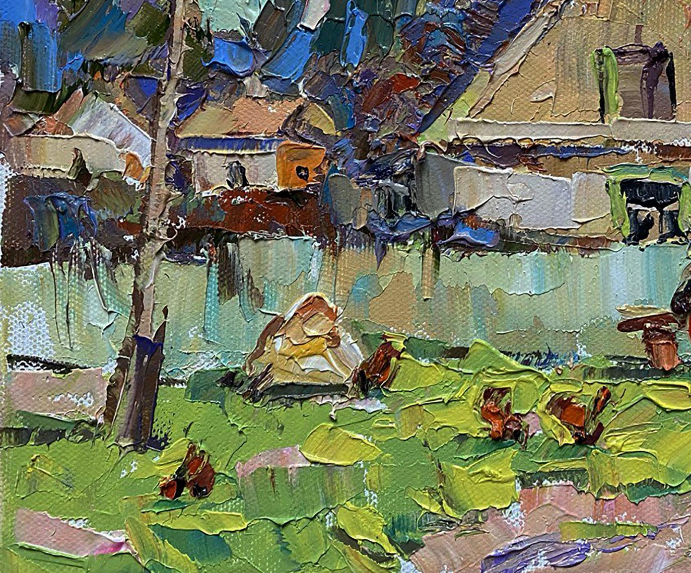 Vibrant impressionist oil painting Near the Yard by Oleksiy Ivanyuk