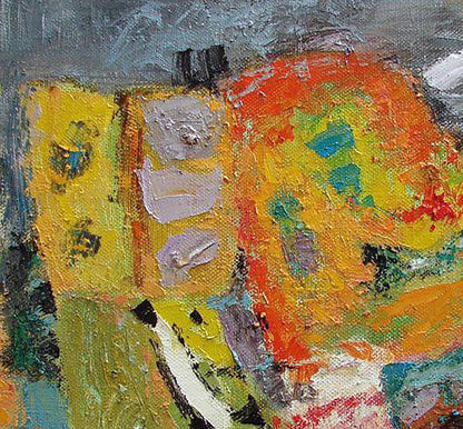 Vibrant impasto oil painting by Tatyana Shulyak in orange scent yellows greens