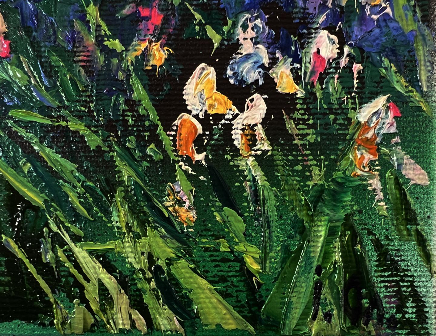 Vibrant impressionist oil painting of village wildflowers by Oleksiy Ivanyuk