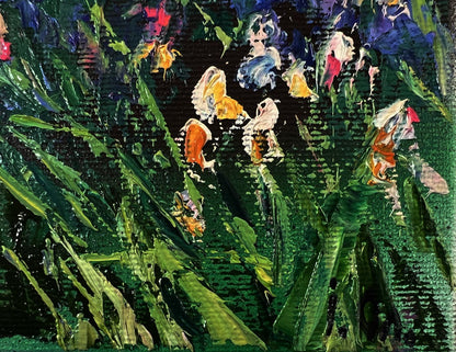 Vibrant impressionist oil painting of village wildflowers by Oleksiy Ivanyuk