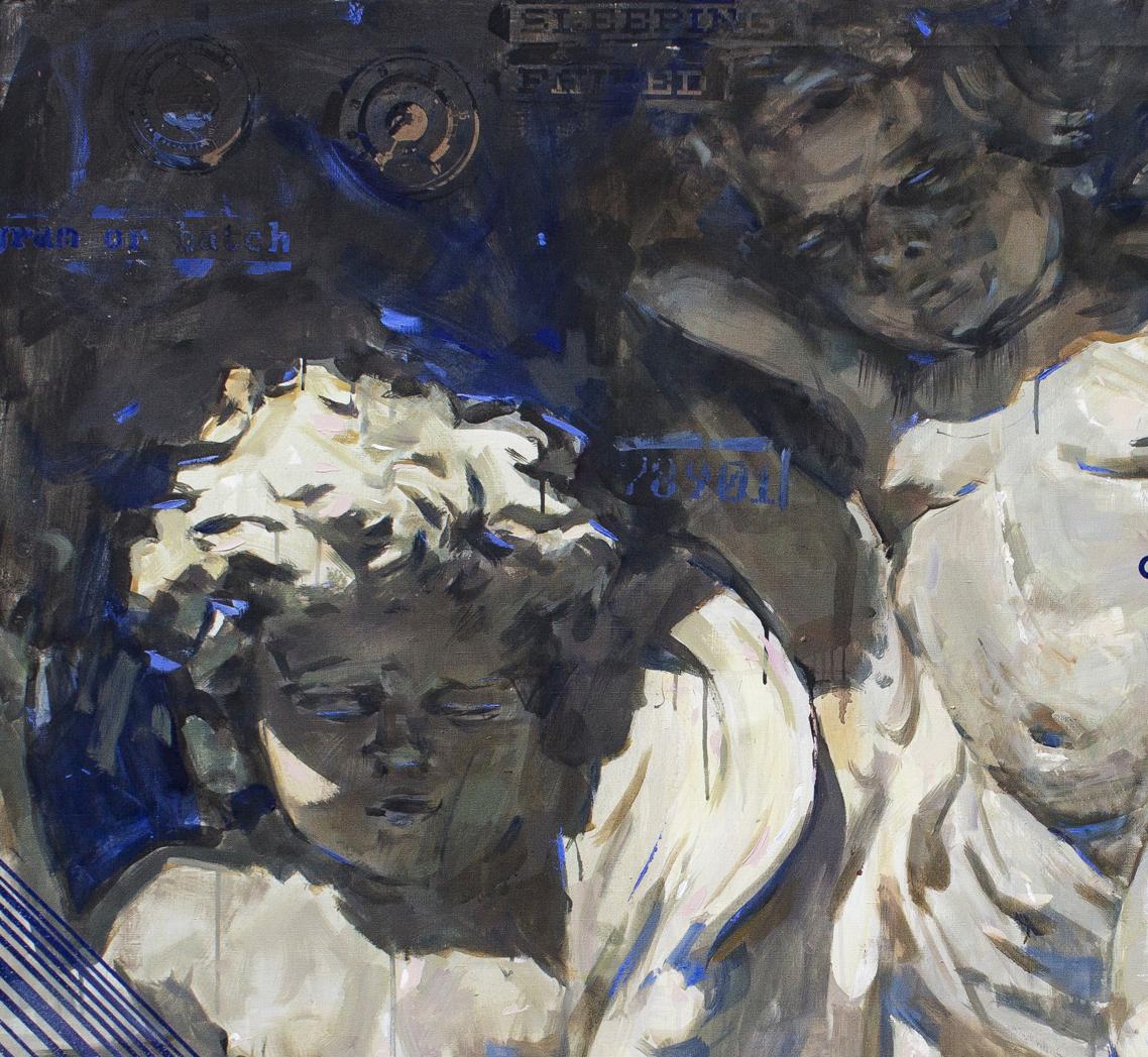 Oil painting System angels by Ed Potapenkov, abstract textured figures