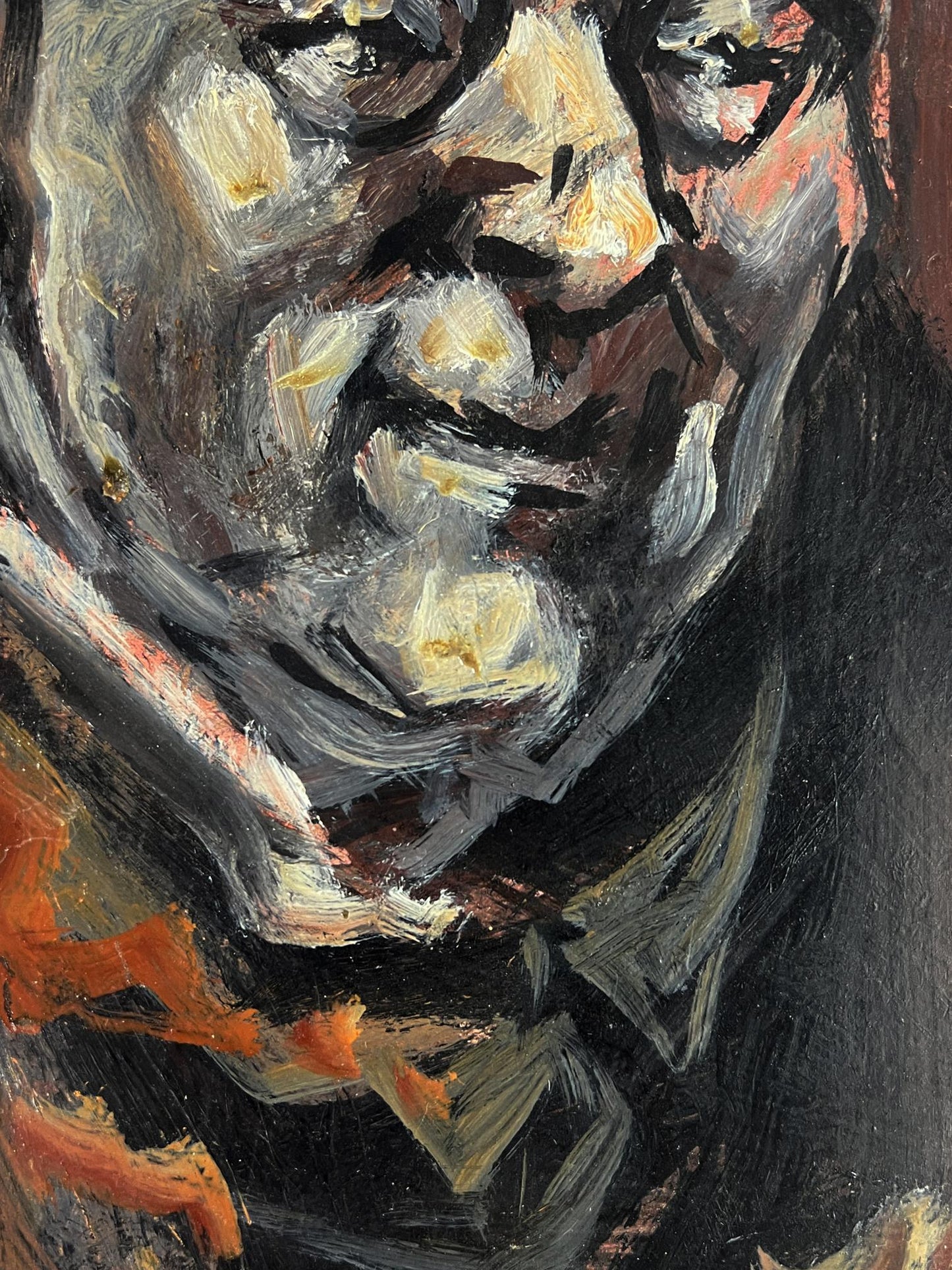 Oil painting portrait of man by Alexander Litvinov in bold strokes