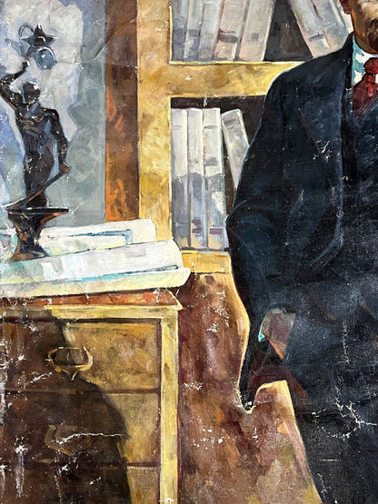 Oil painting Portrait of Lenin in his office Shingur Victor