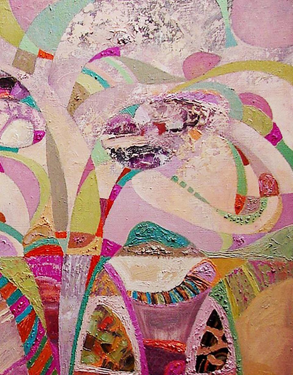 Oil painting Lilac dreams by Tatyana Shulyak vibrant abstract swirls