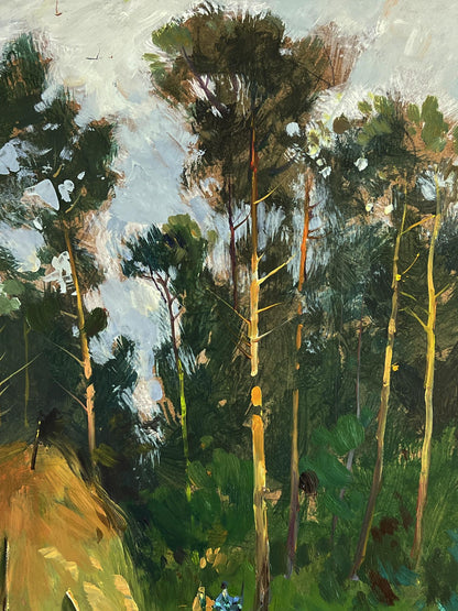Vibrant impressionist oil painting The road to the forest by Yuriy Suprunchuk