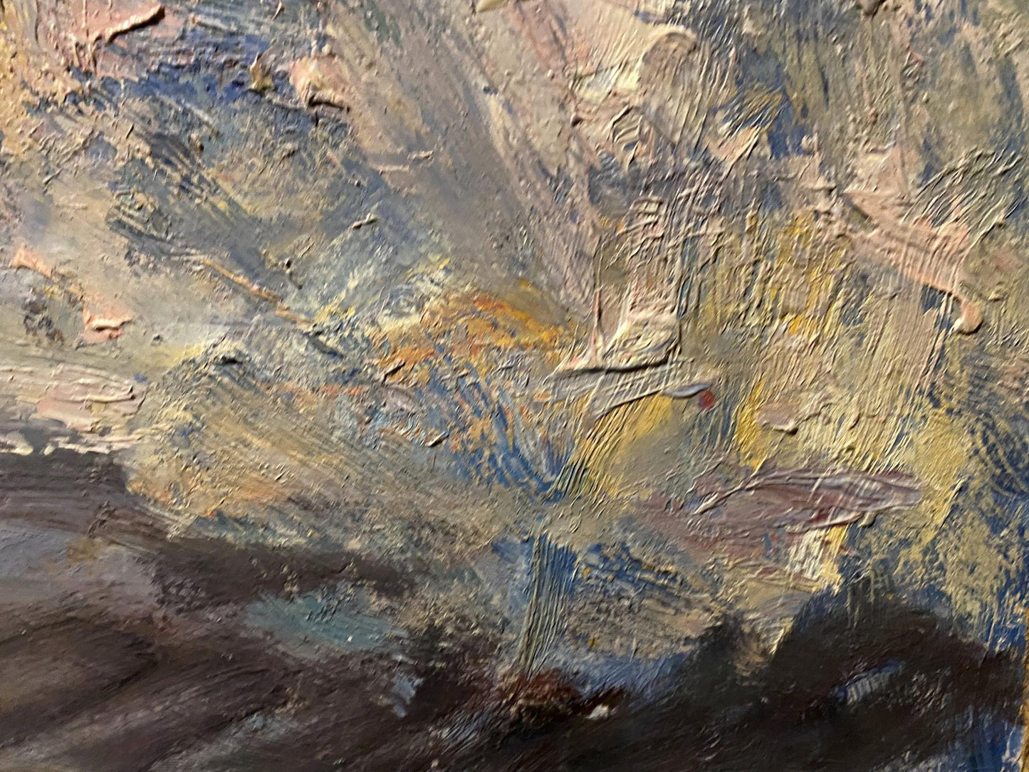 Oil painting March by Stanislav Petrashevsky with impasto earthy tones