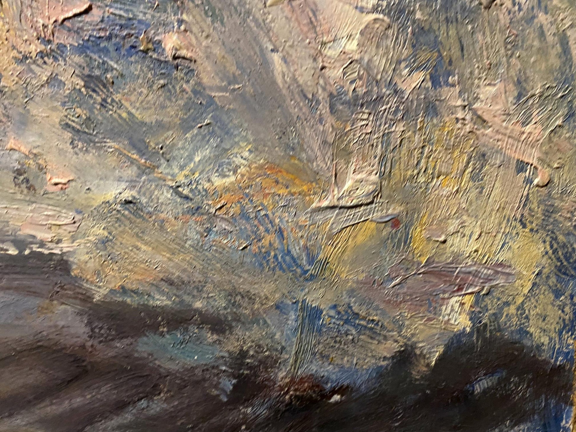 Oil painting March by Stanislav Petrashevsky with impasto earthy tones