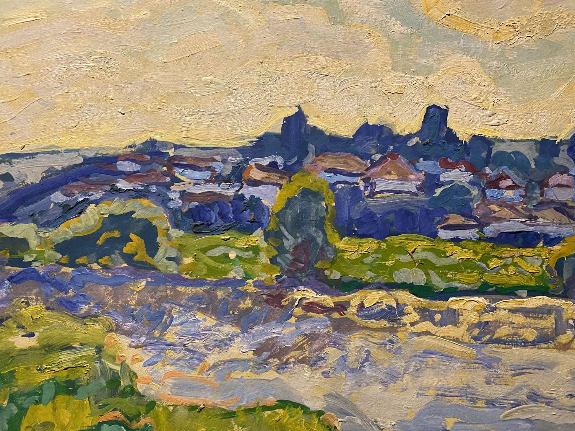 Oil painting Morning in the village by Georgy Kolosovsky