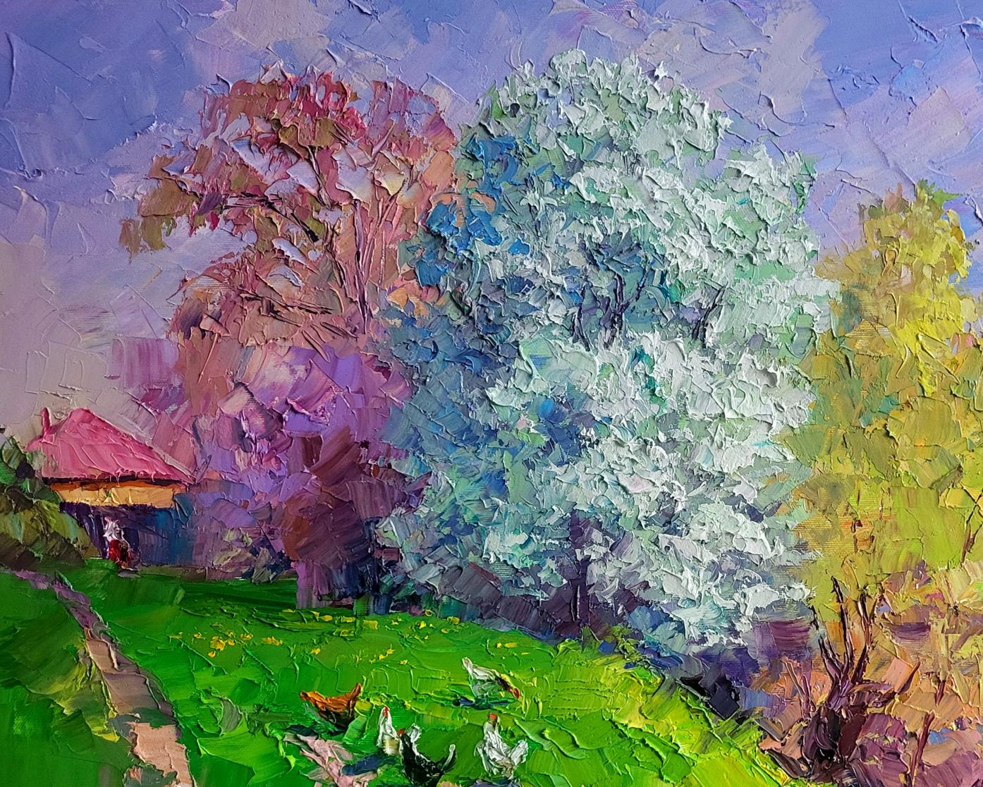 Oil painting Spring has come by Boris Serdyuk: vibrant impressionist fields