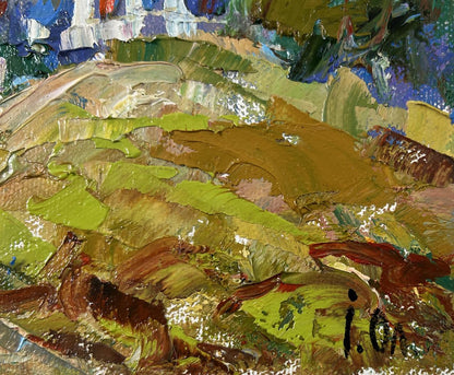 Oil painting Silence surrounded by nature by Oleksiy Ivanyuk textured landscape