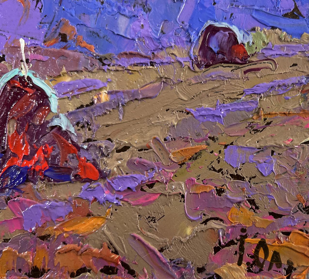 Vibrant impasto oil painting The path into the evening coolness by Oleksiy Ivanyuk