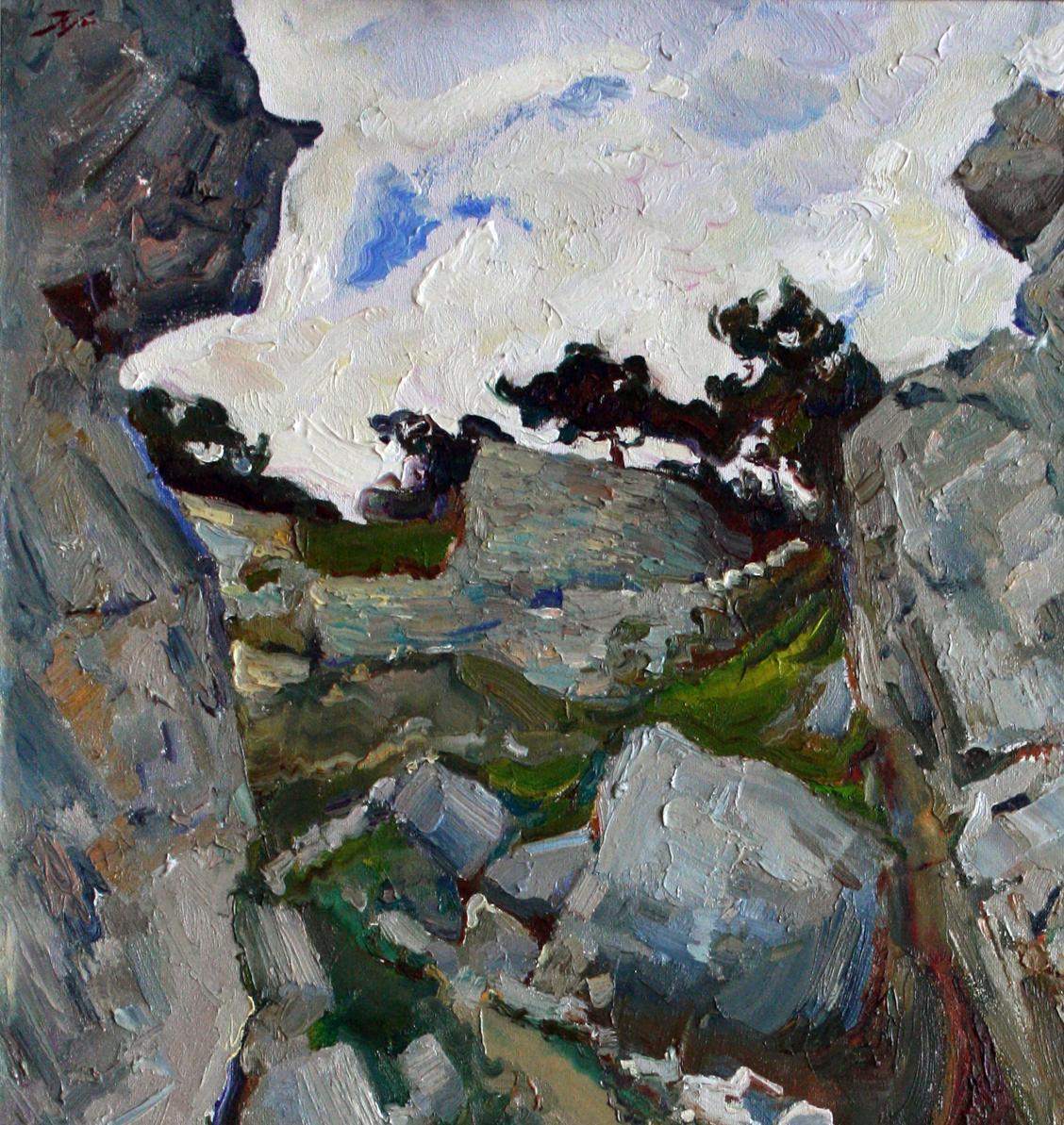 Impressionistic oil painting Among the Rocks by Leonid Pavlenko