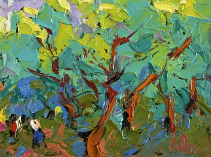 Vibrant impressionist oil painting Spring in the city by Oleksiy Ivanyuk