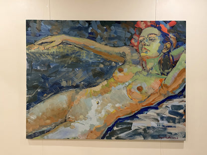 Acrylic painting  Woman portrait  Serhiy Kovalev