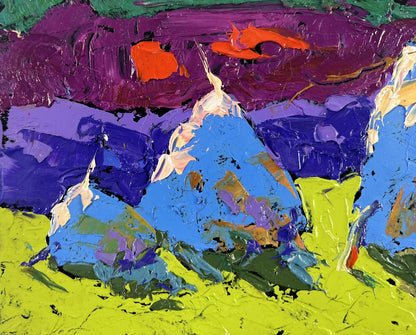 Vibrant Oleksiy Ivanyuk oil painting of window light through cold abstract landscape