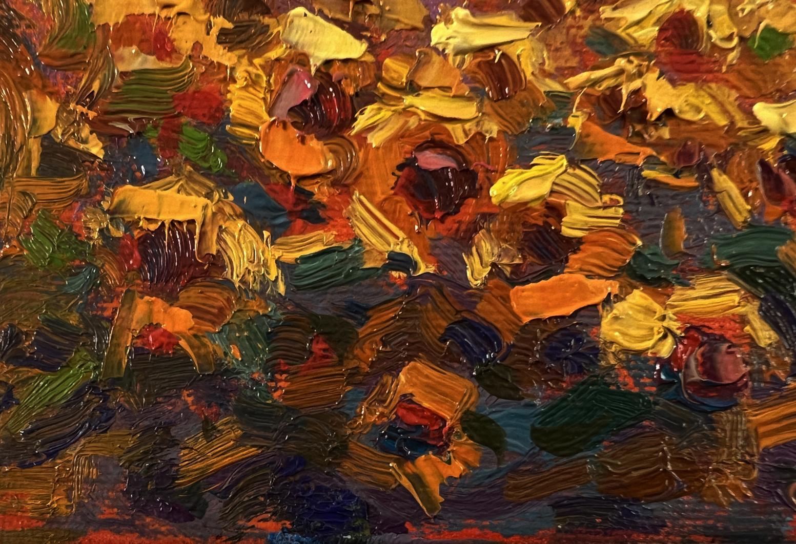 Vibrant oil painting Sunset in the field by Oksana Ivanyuk