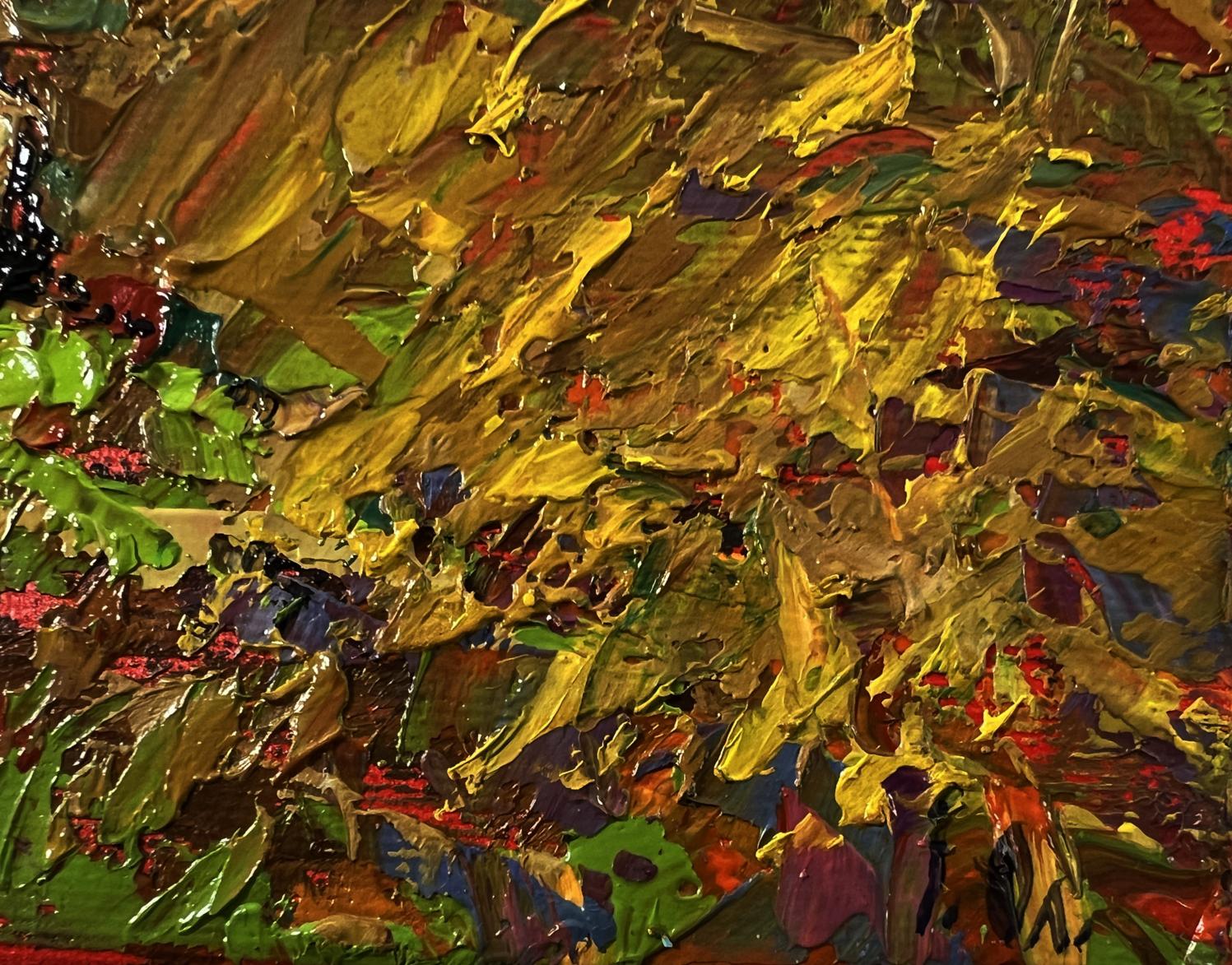 Oil painting Field with hills by Oleksiy Ivanyuk, textured impasto strokes