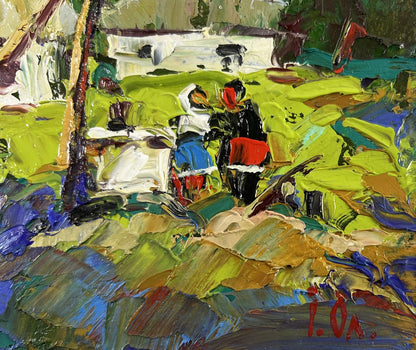 Vibrant impressionist oil painting Conversation in the Embrace of Silence by Oleksiy Ivanyuk
