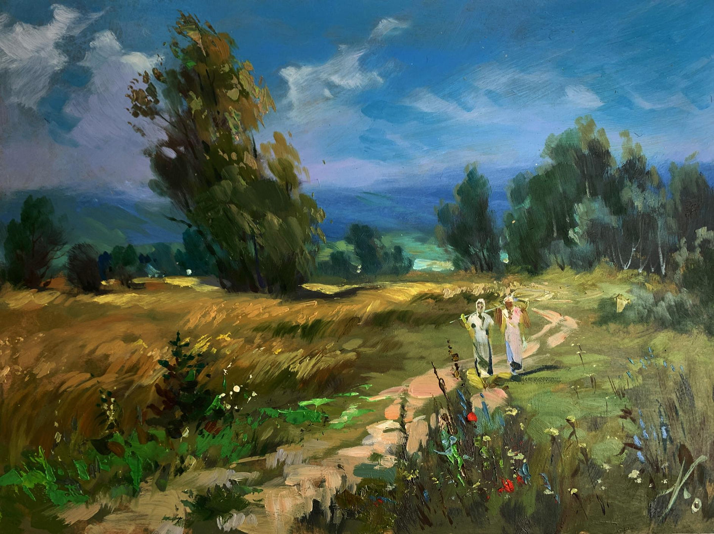 Oil painting A light breeze on a flower field by Yuriy Suprunchuk