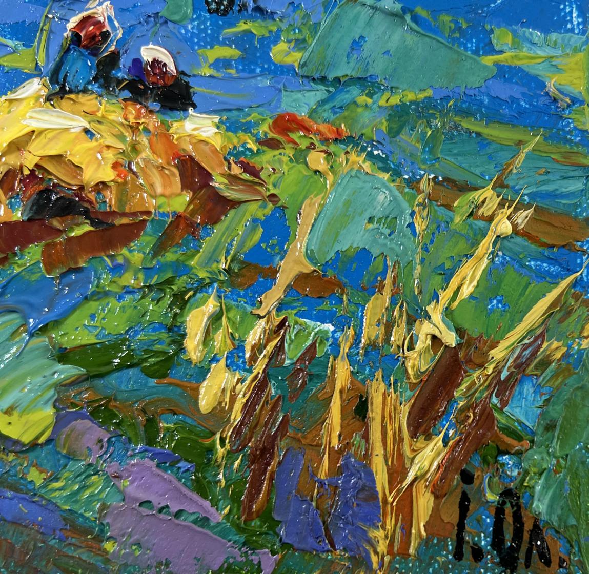 Vibrant Golden Harvest oil painting by Oleksiy Ivanyuk with impressionist brushstrokes