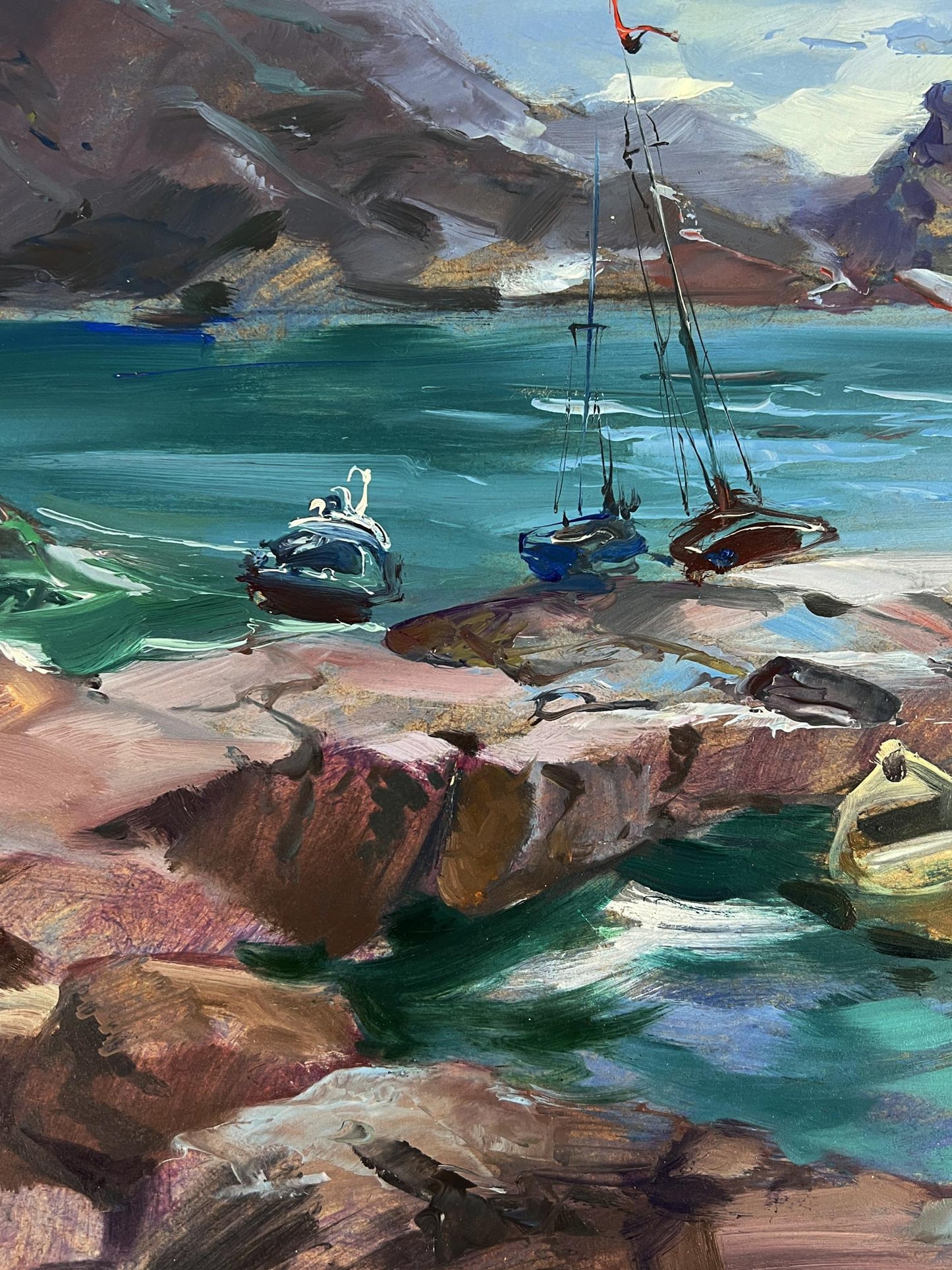 Vibrant impressionistic oil painting Bridge to the Sea by Yuriy Suprunchuk