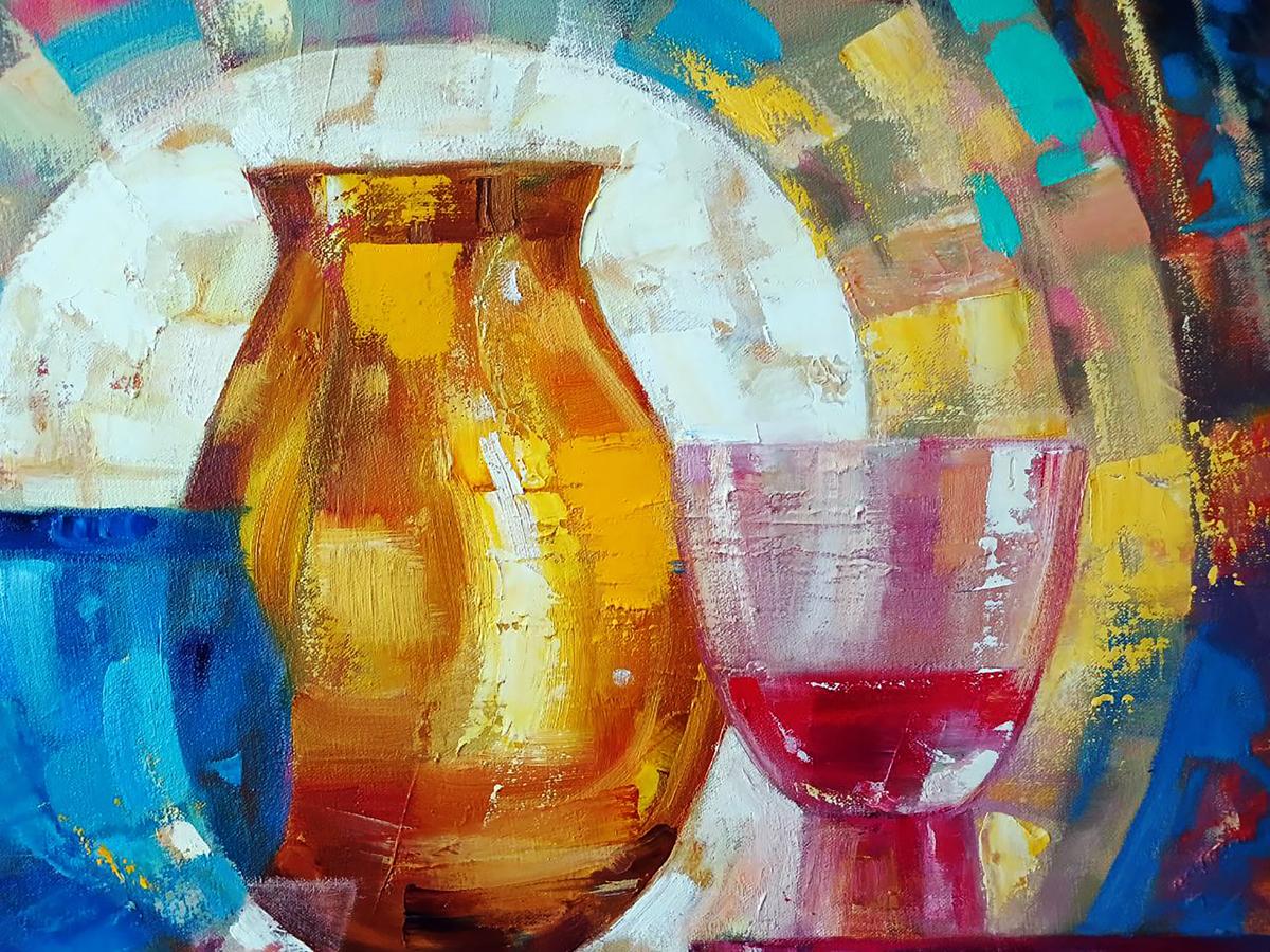 Abstract oil painting Flower Vases Anatoly Tarabanov