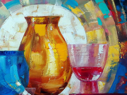 Abstract oil painting Flower Vases Anatoly Tarabanov