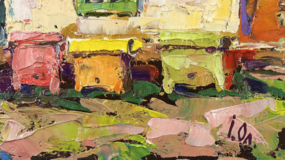 Vibrant oil painting Spring is coming to the yard by Oleksiy Ivanyuk