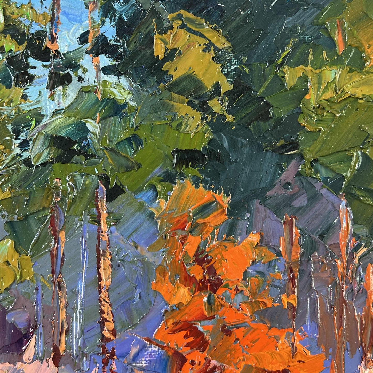 Vibrant impressionist oil painting Road into Silence by Boris Serdyuk