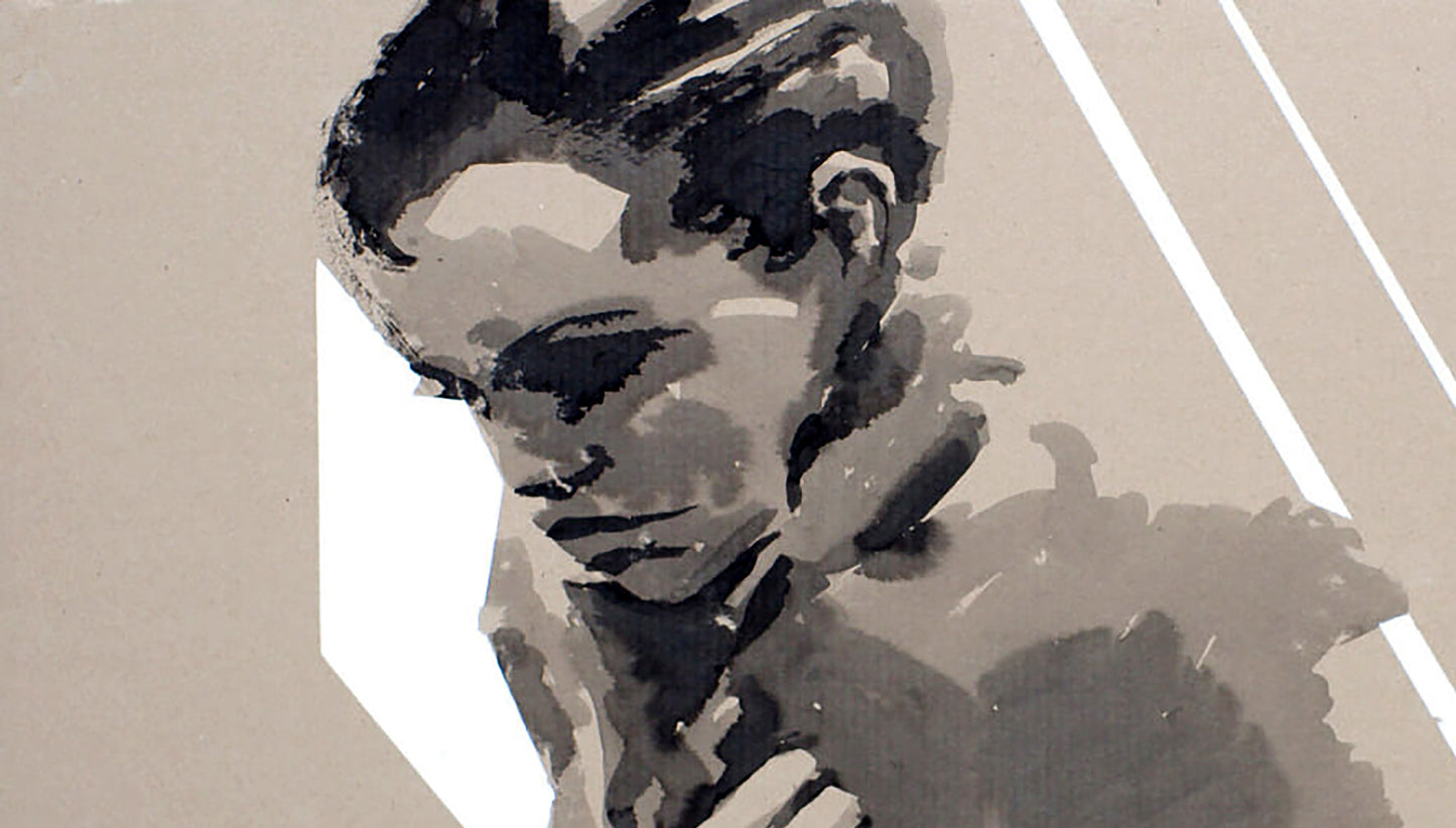 Stylized black-and-white watercolor portrait of Rain by Dima Filatov