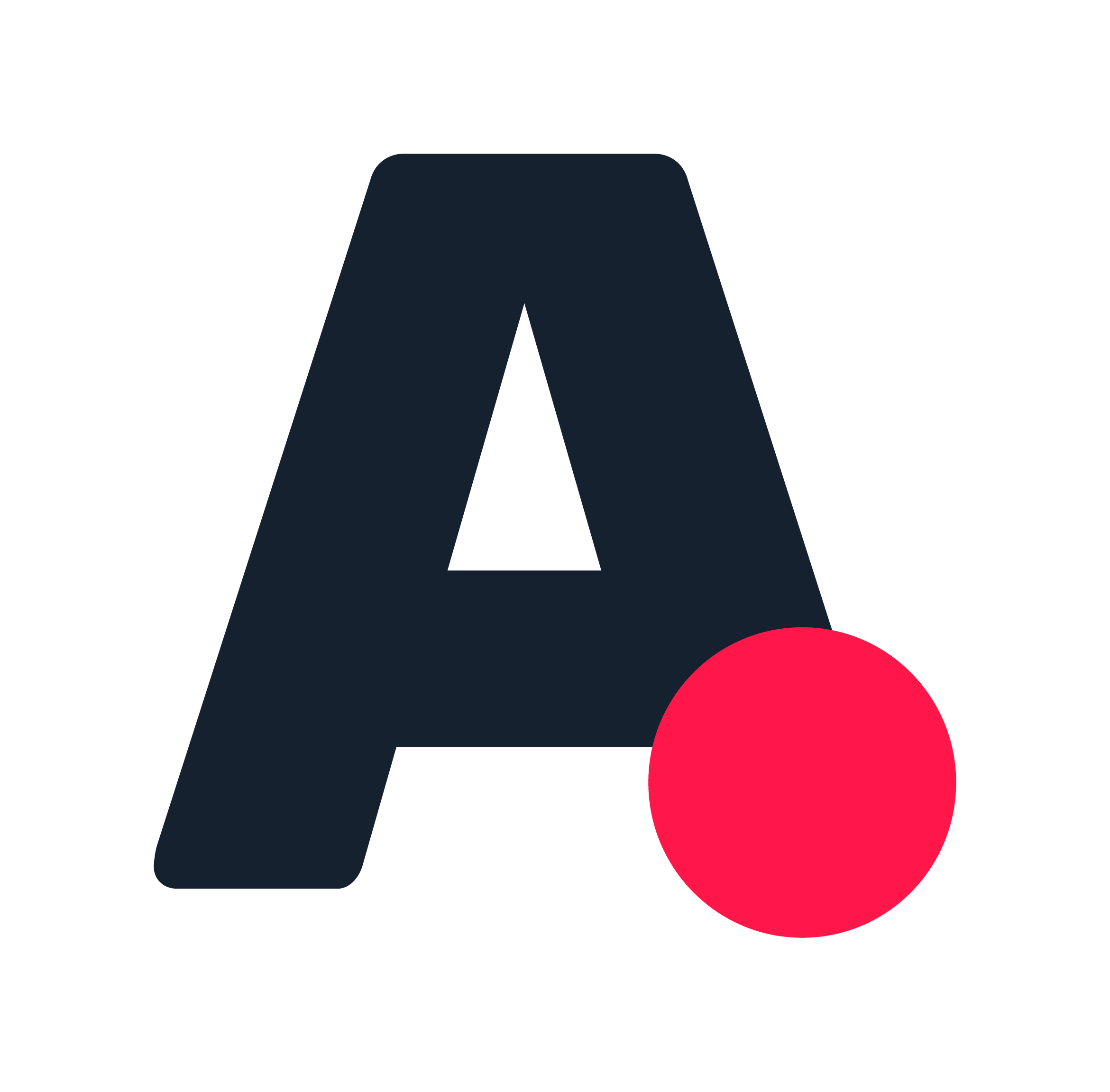 Dark blue capital letter a with a vibrant pink circle positioned to its right.