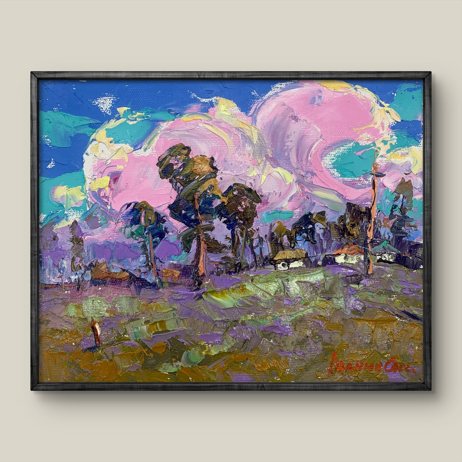 Oil painting Cold wind by Oksana Ivanyuk in dark frame
