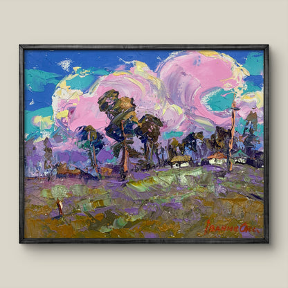 Oil painting Cold wind by Oksana Ivanyuk in dark frame