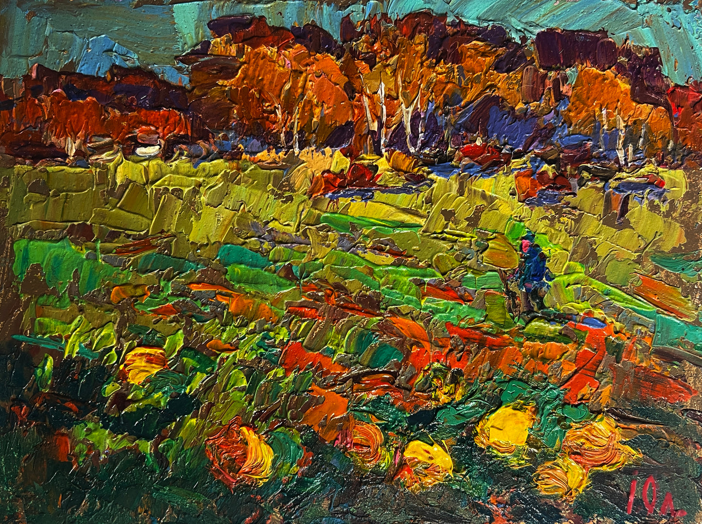 Vibrant Oleksiy & Oksana Ivaniuk impressionist autumn landscape painting
