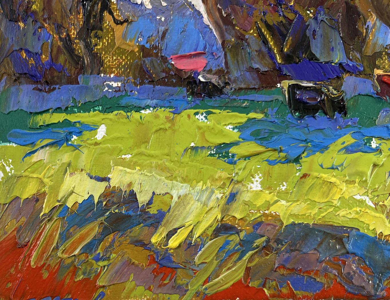 Vibrant impressionist oil painting Noon on the pasture by Oleksiy Ivanyuk