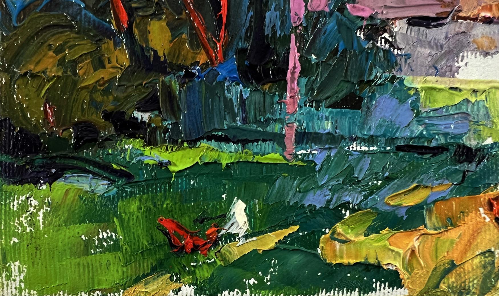 Oil painting Summer coolness by Oksana Ivanyuk vibrant abstract art